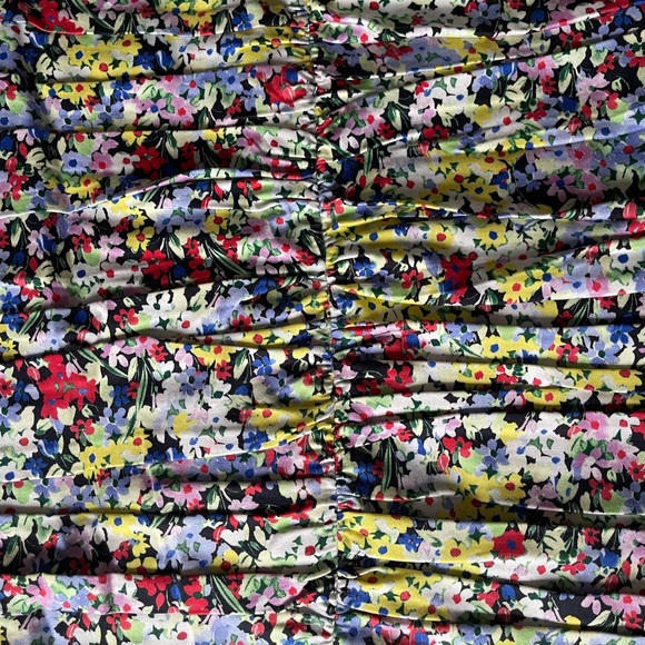 Floral Multicolor Ruched Mini Skirt - Picture 3 of 5